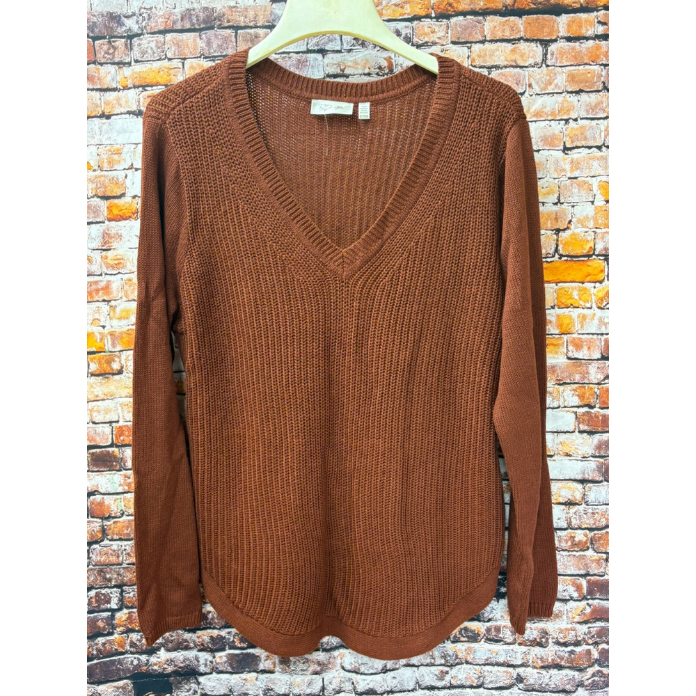 RD Style Sweater Pullover Knit Size XL V-Neck Long Sleeves